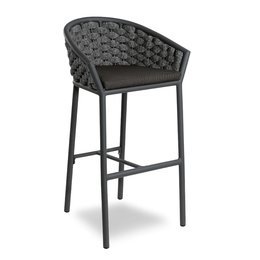 Cirillo Outdoor Patio Bar Chair 1 Chair For Balcony Braided & Rope