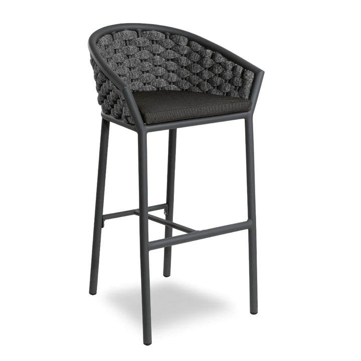 Cirillo Outdoor Patio Bar Chair 1 Chair For Balcony Braided & Rope