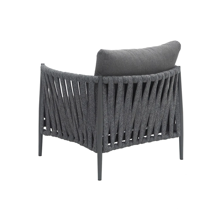 Pablo Outdoor Garden Balcony Sofa Set 3 Seater, 2 Single seater and 1 Table Set Braid & Rope (Dark Grey)