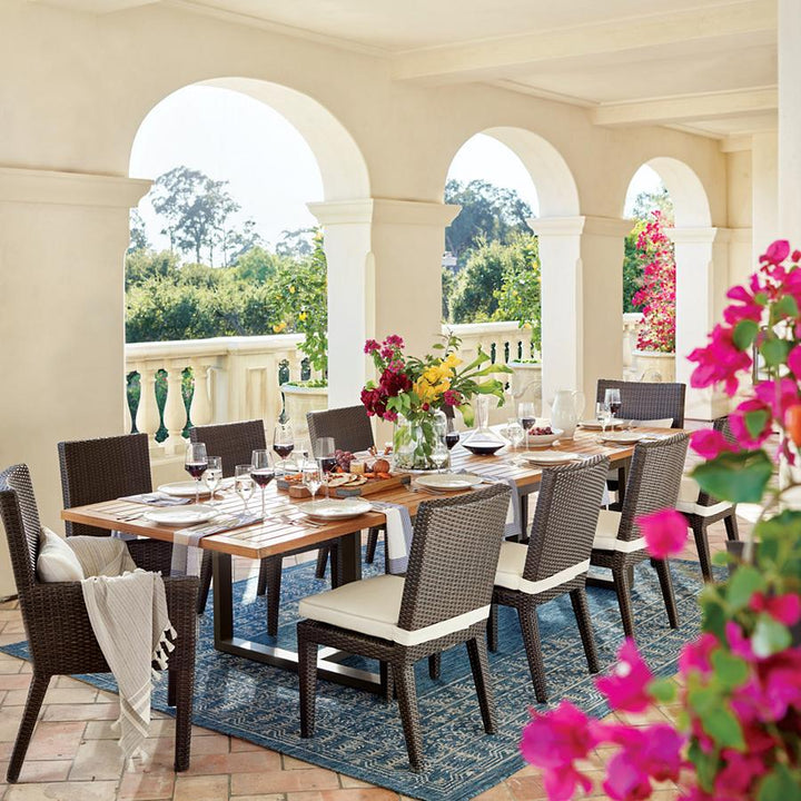 Noelia Outdoor Patio Dining Set 6 Chairs and 1 Table (Dark Brown)