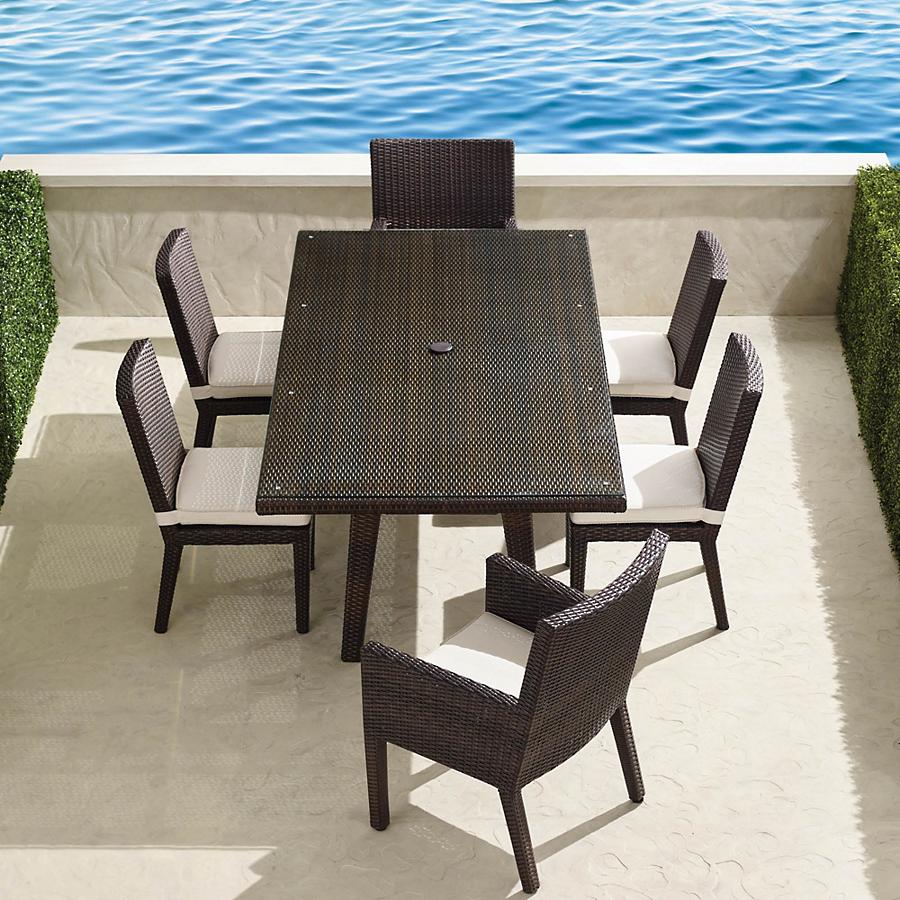 Noelia Outdoor Patio Dining Set 6 Chairs and 1 Table (Dark Brown)