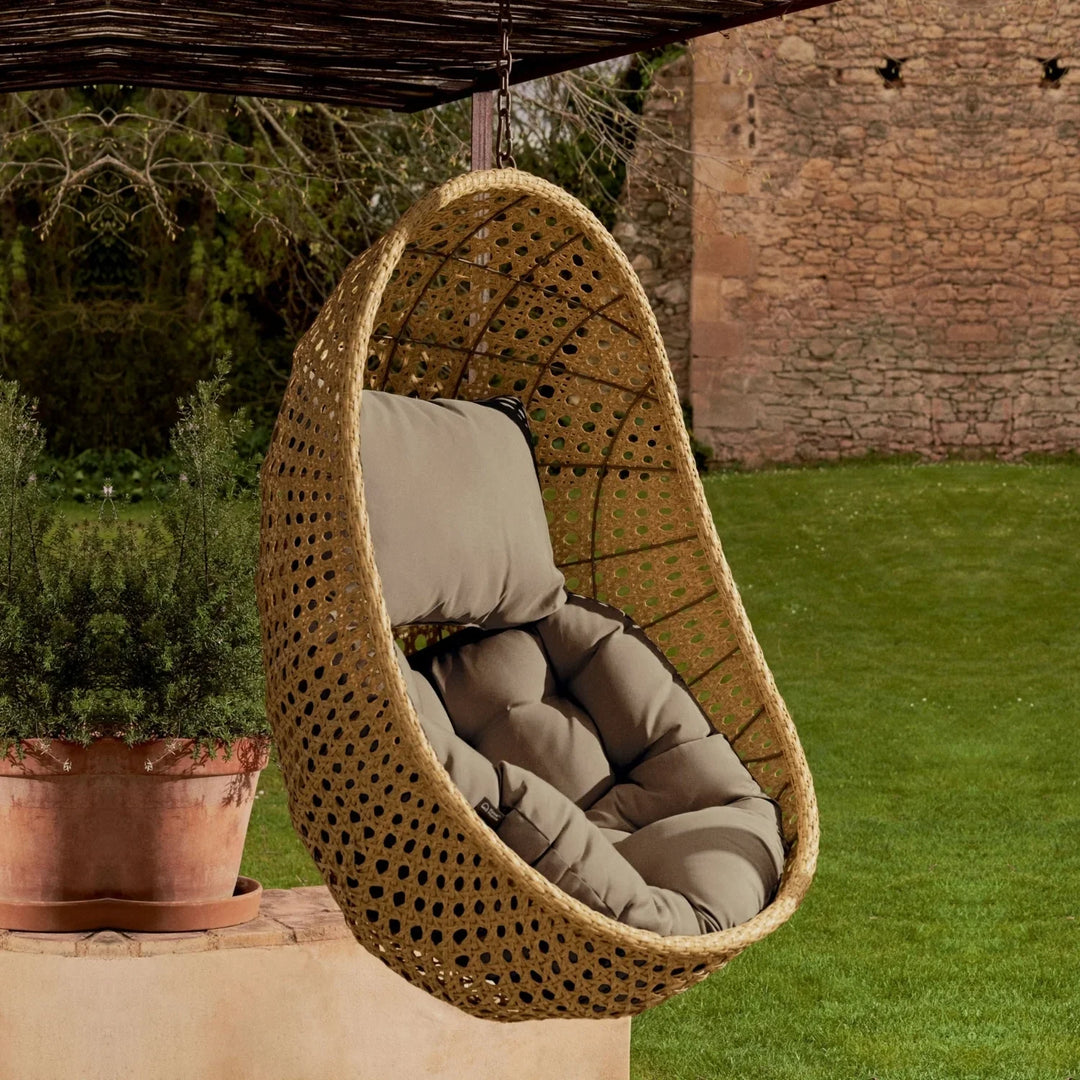 Consuelo Egg Swing Chair (Beige and Dark Grey)