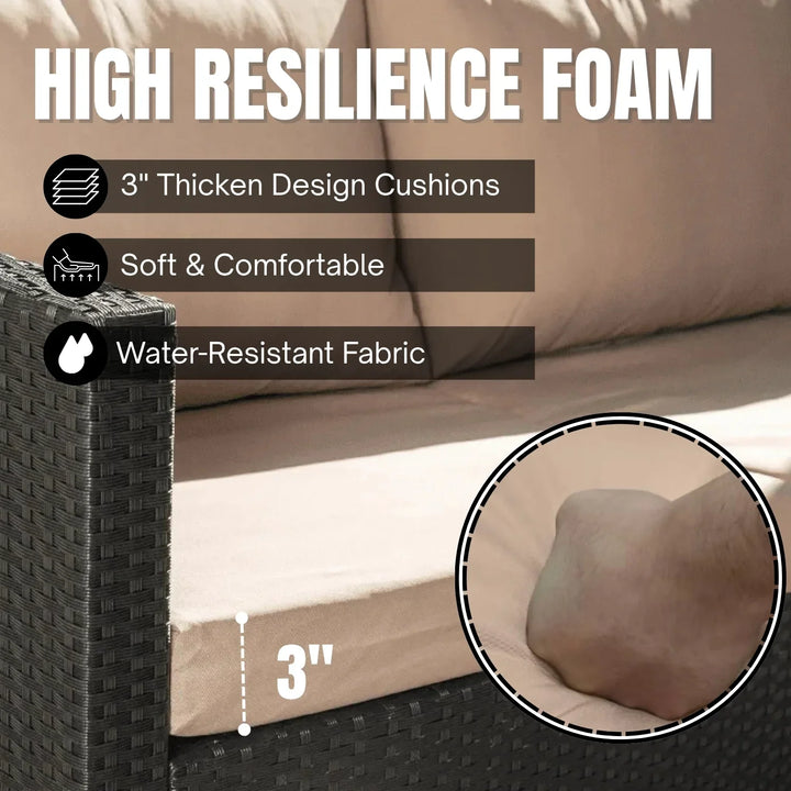 Indulekha Outdoor All-Weather Rattan Wicker Three Seater Sofa