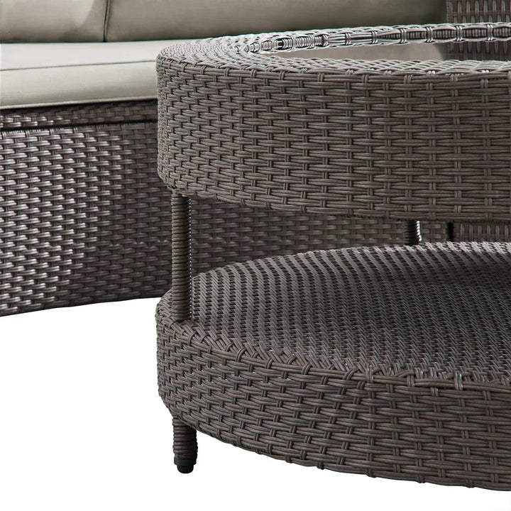 Vimi Outdoor Patio Sofa Set 6 seater and 1 Center Table (Dark brown)