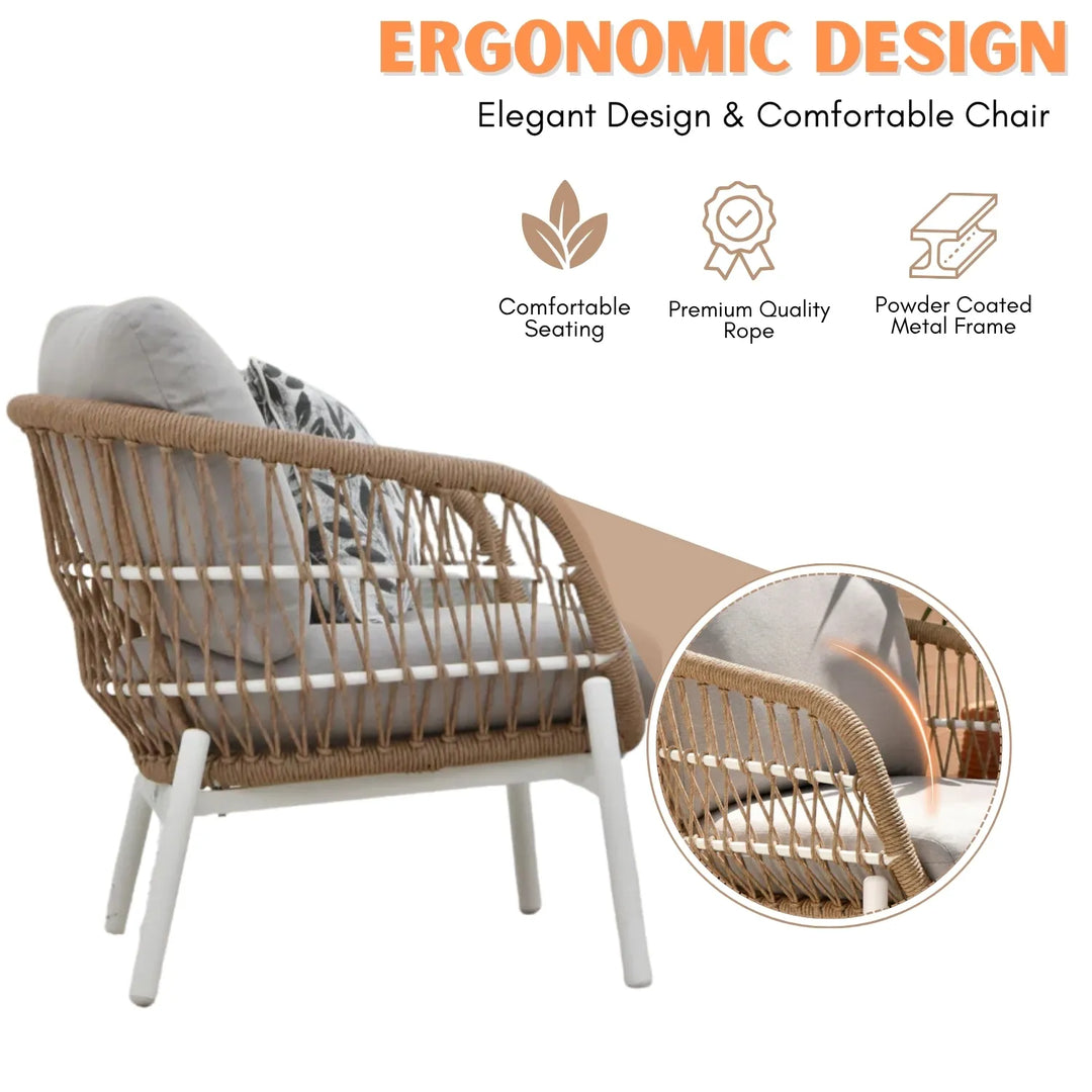 Nandita Outdoor 4 Seater Rope Conversation Sofa Set