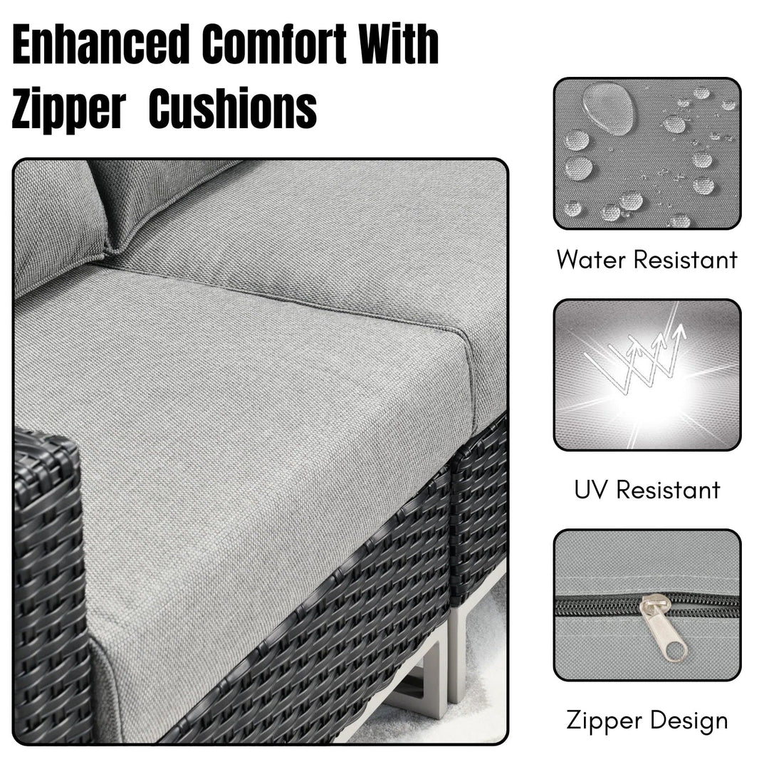 Norberta Outdoor Rattan Wicker 7-Seater Sofa Set