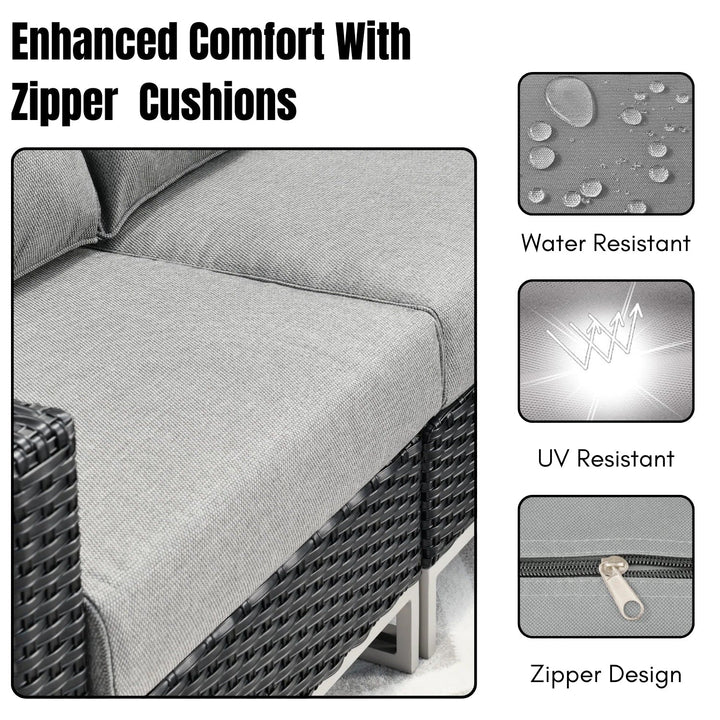 Norberta Outdoor Rattan Wicker 7-Seater Sofa Set