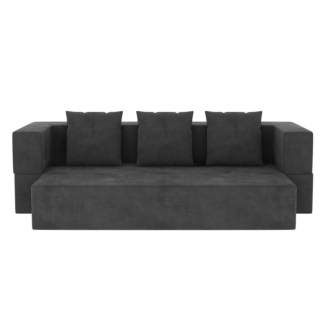 Sanya Premium Velvet 3 Seater Fabric Sofa Cum Bed