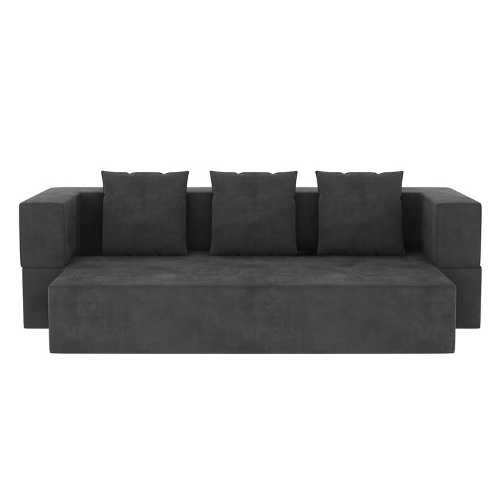 Sanya Premium Velvet 3 Seater Fabric Sofa Cum Bed