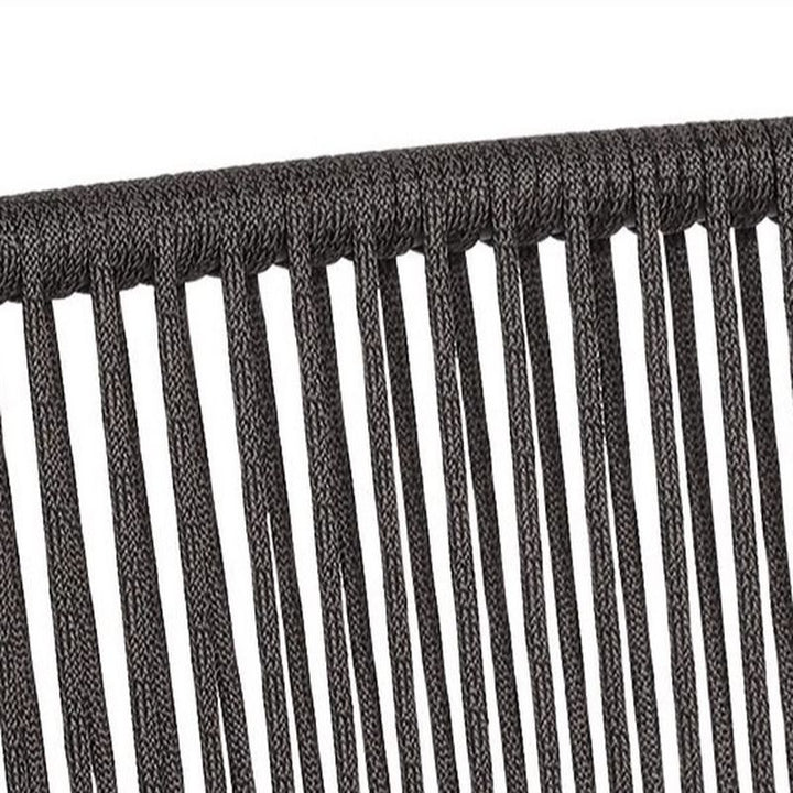 Reevo Outdoor Garden Balcony Sofa Set 2 Seater , 2 Single Seater 1 Center Table Set (Dark Grey) Braided and Rope