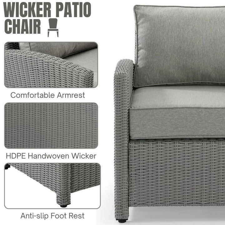 Qirat 4 Pieces Patio Furniture Set, Outdoor Sectional Sofa