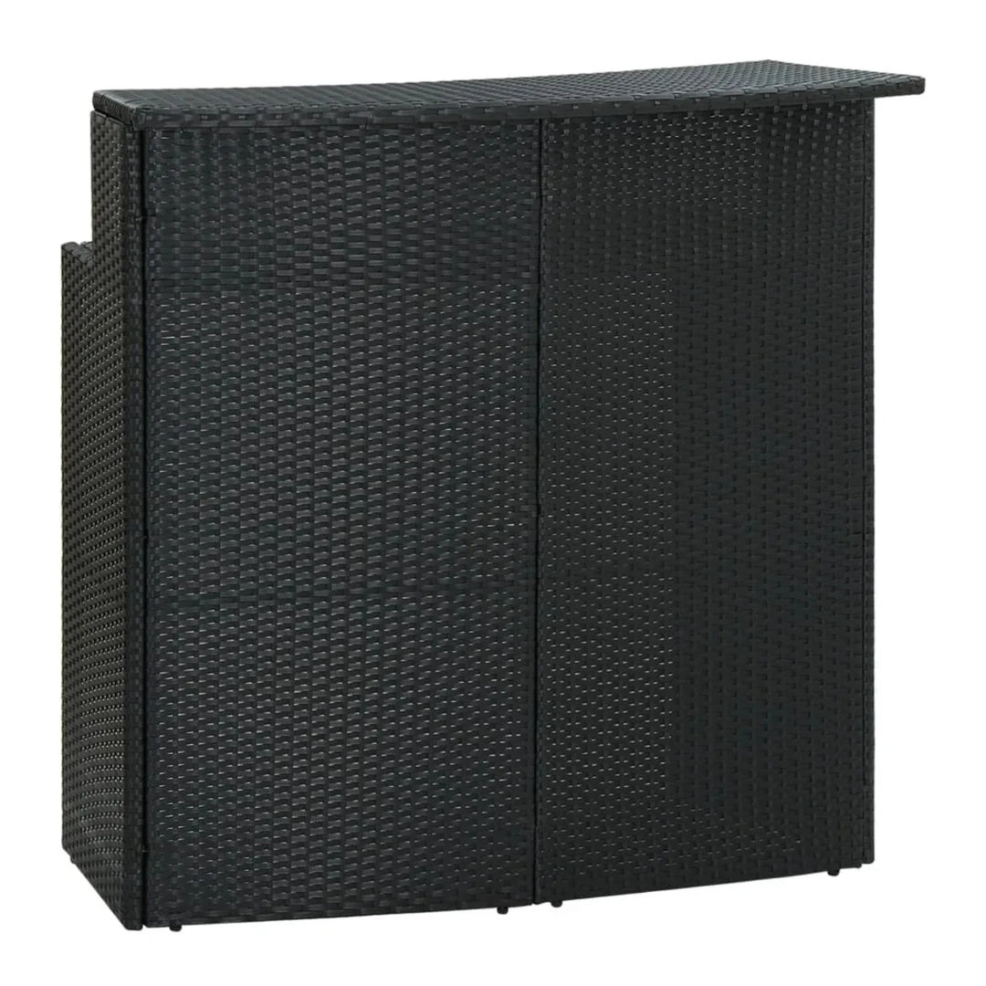 Francisca Outdoor Rattan Wicker Bar Table With a High-Top Design & Integrated Storage Shelf