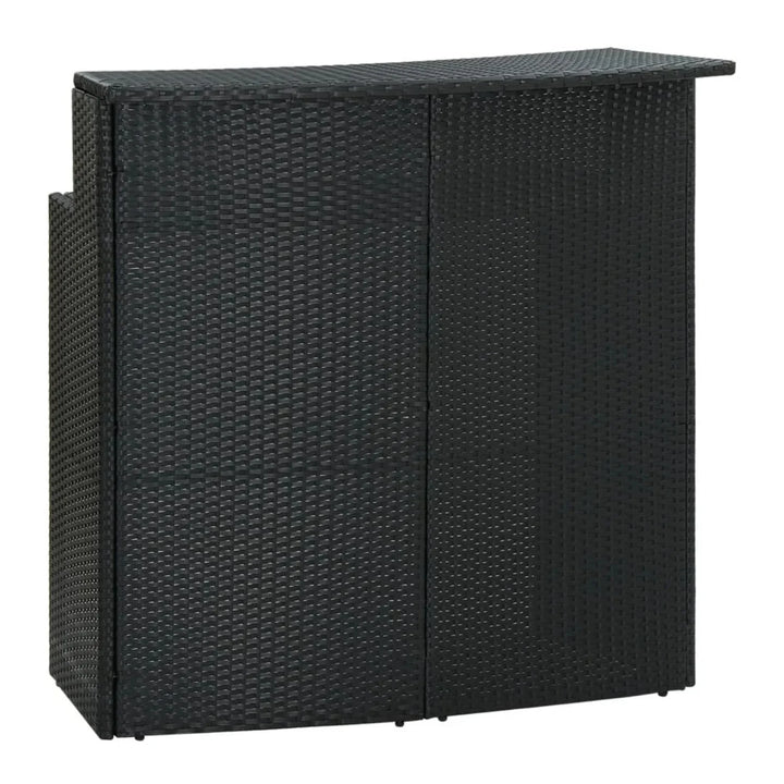 Francisca Outdoor Rattan Wicker Bar Table With a High-Top Design & Integrated Storage Shelf