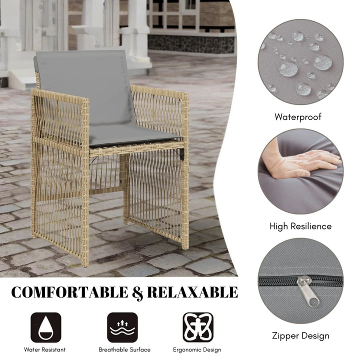 Lene Outdoor Rattan Wicker Dinning Set 9-Piece