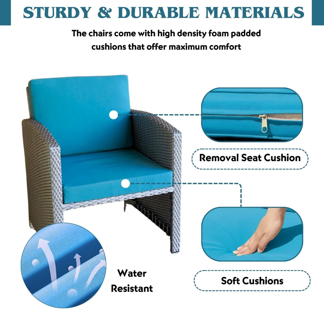 Anushka Outdoor 5 Piece Patio Wicker All Weather Sectional Furniture Set