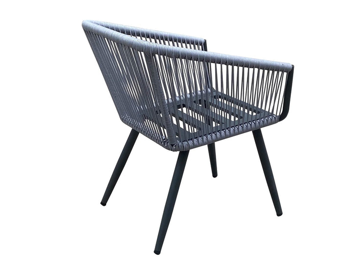 Zingel Outdoor Patio Seating Set 2 Chairs and 1 Table Set (Grey) Braided & Rope