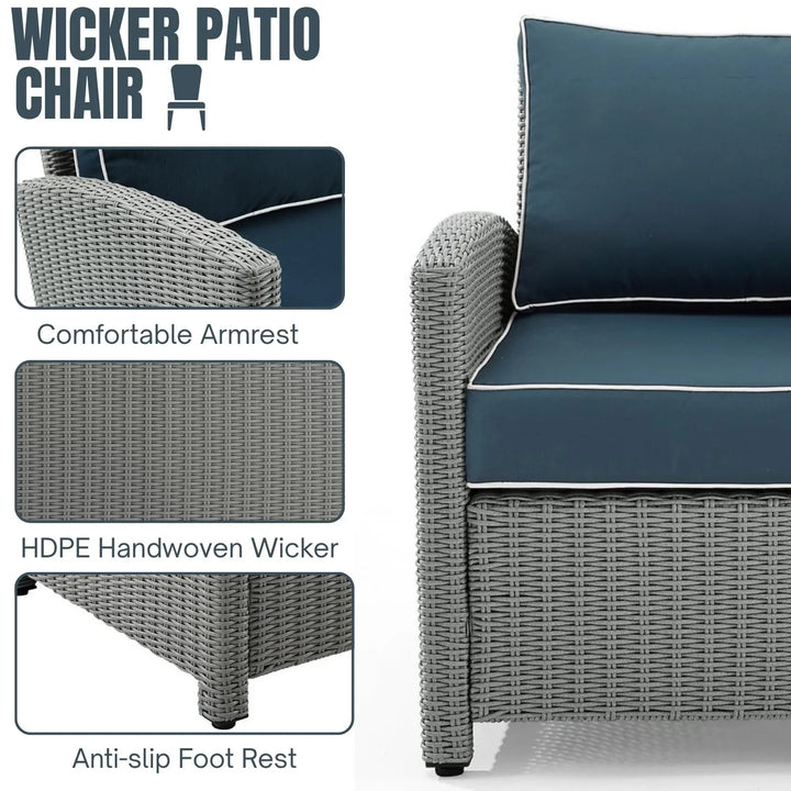 Vittoria 7 Piece Outdoor Wicker Conversation Furniture Set
