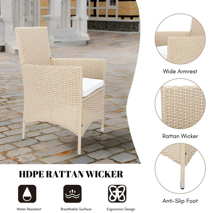 Bongiwe 9-Piece Outdoor Rattan Wicker Dinning Table Set