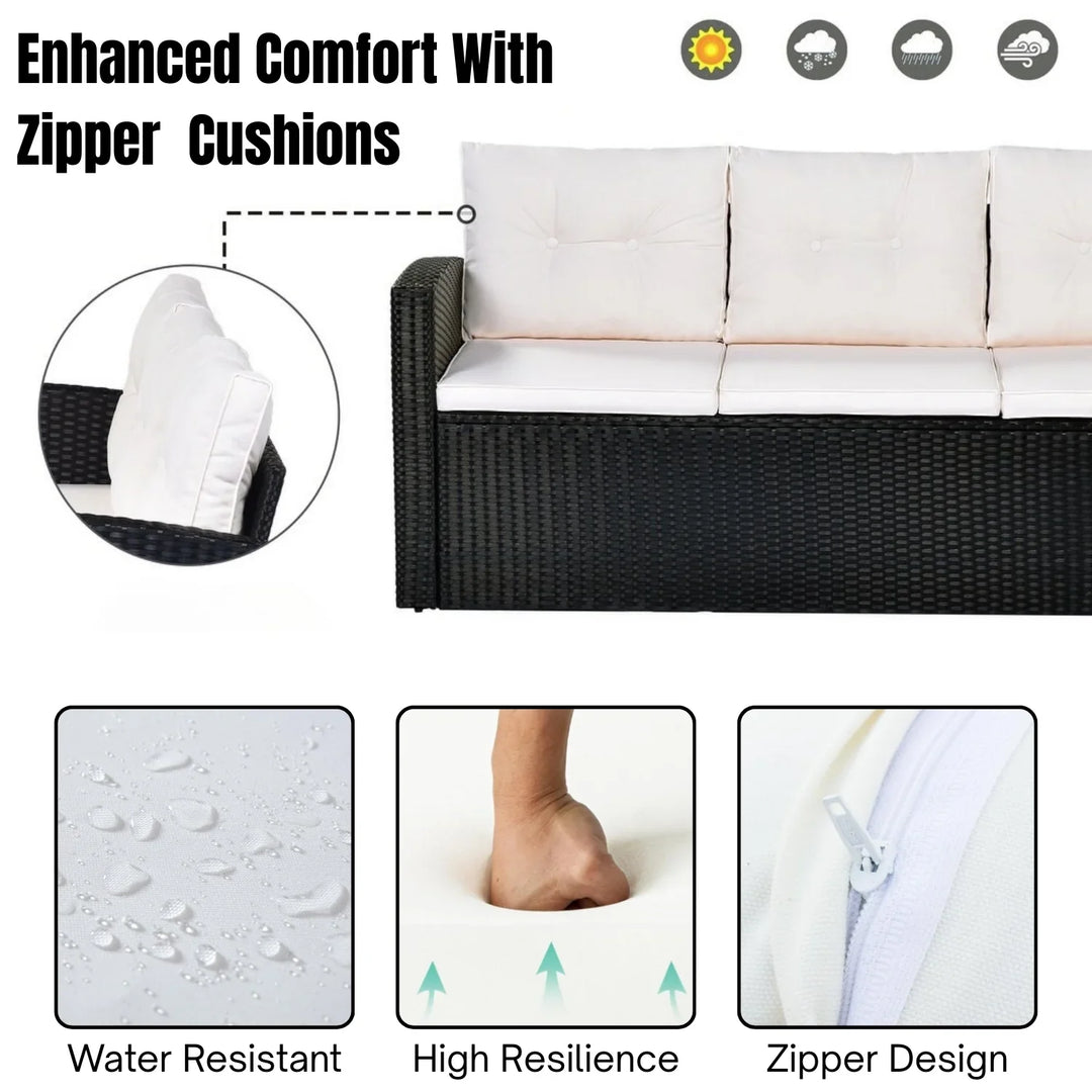 Rosario 6 Piece Outdoor Conversation Set All Weather Wicker Sectional Sofa