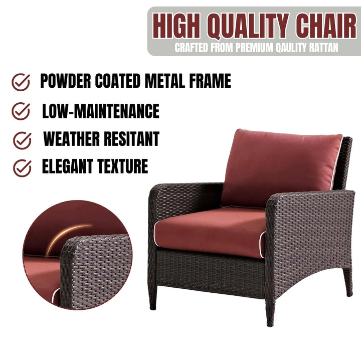 Vaidehi 1-Piece Outdoor Wicker Single Seater Sofa