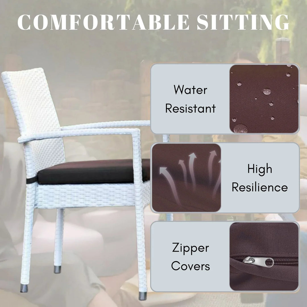 Riko 5-Piece Outdoor Patio Dining Set With Rattan Chairs & Glass-Top Table