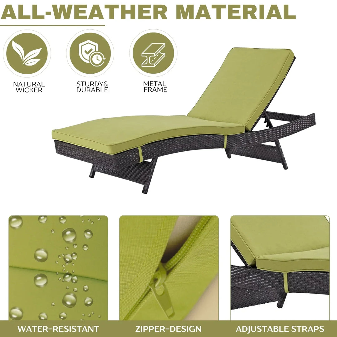 Jutta Outdoor Rattan Wicker Chaise Lounger For Poolside
