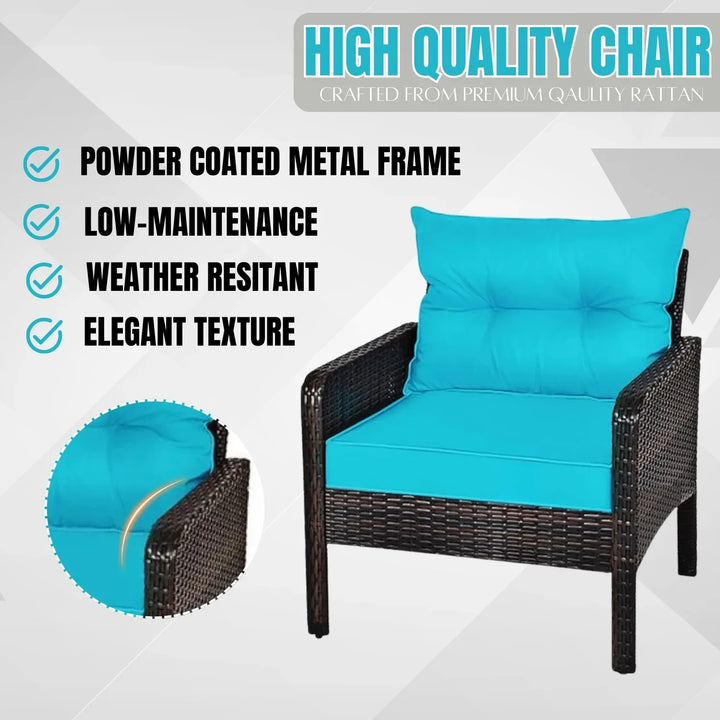 Saphira Outdoor Wicker 5-Piece Patio Sofa Set