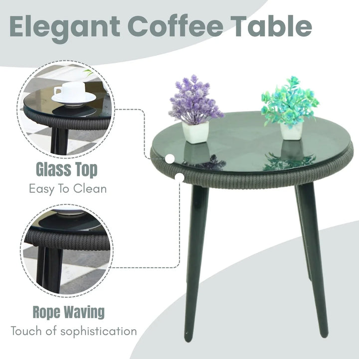 Binita Outdoor 3 Piece All-Weather Rope Patio Set