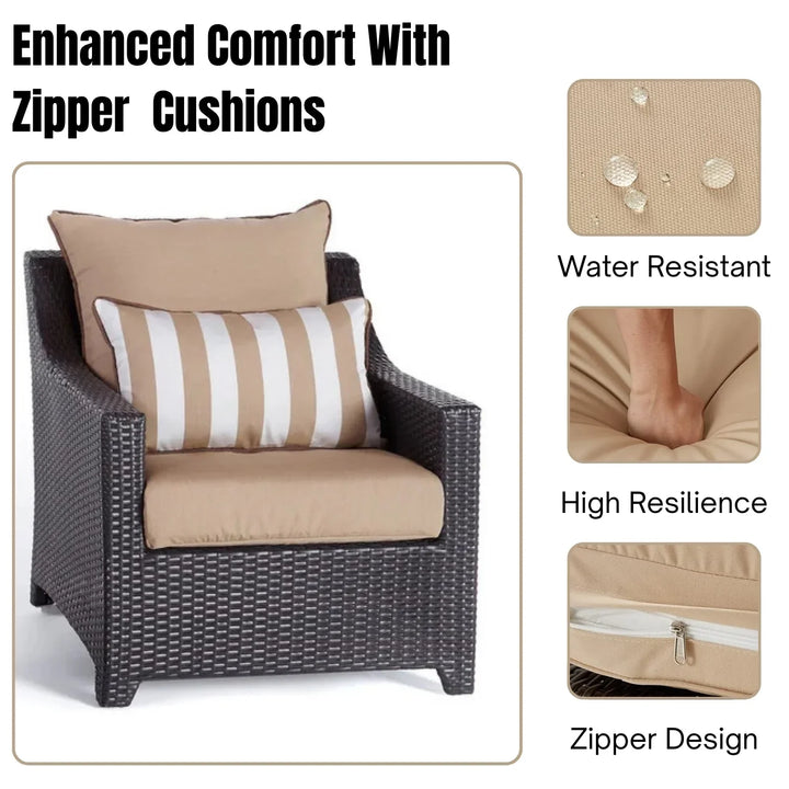 Carmen All Weather Outdoor Wicker Garden L-Shape Sectional Conversation Set