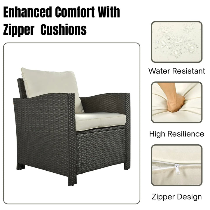 Sofia 5-Piece Outdoor Patio Furniture Set with Dining Table and Chairs