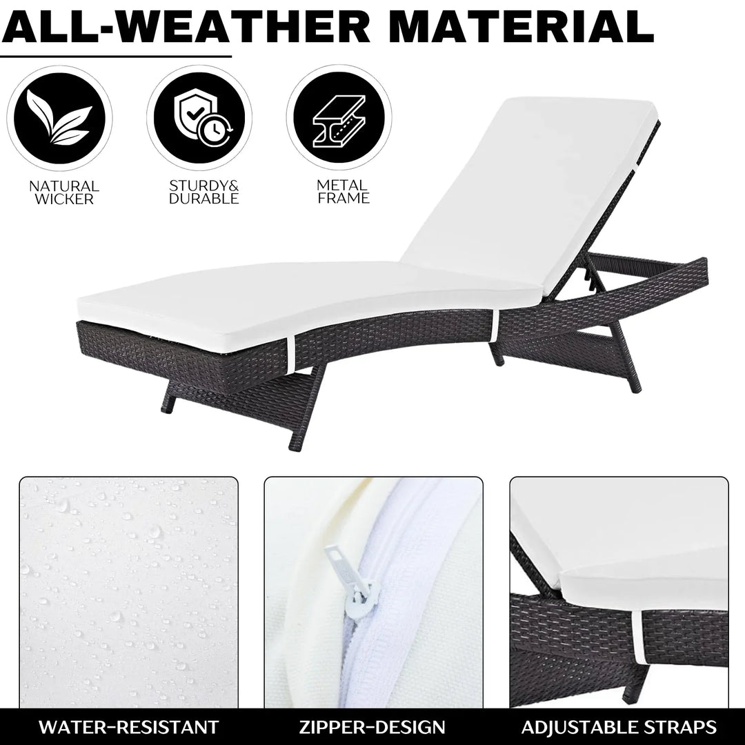 Hilda Outdoor Rattan Wicker Chaise Lounger For Poolside