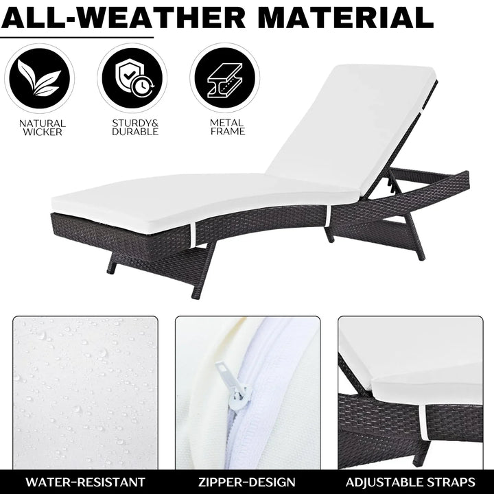 Hilda Outdoor Rattan Wicker Chaise Lounger For Poolside