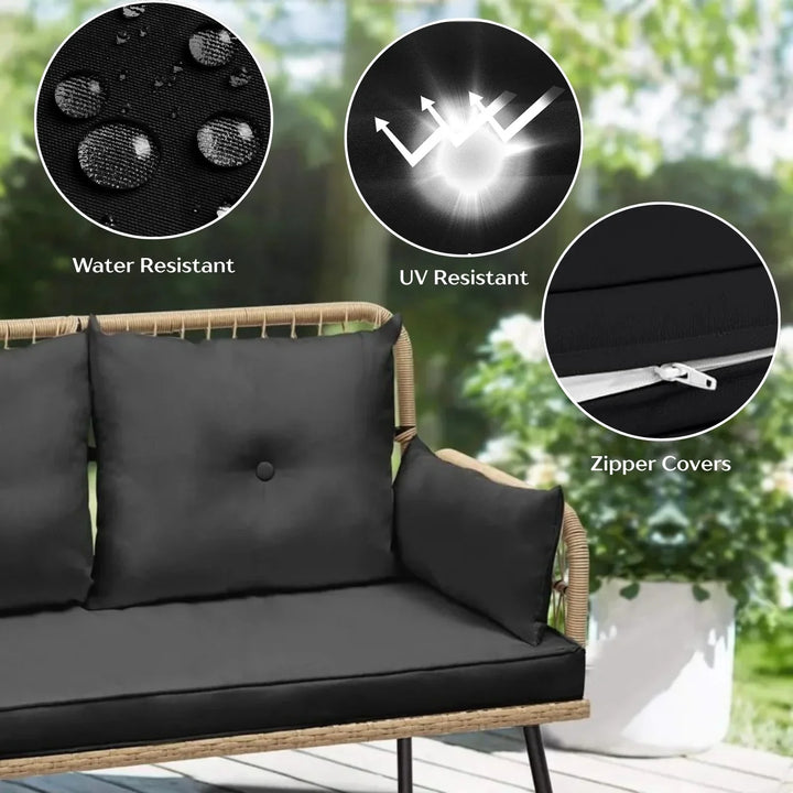 Haisley Outdoor Rope Loveseat Sofa