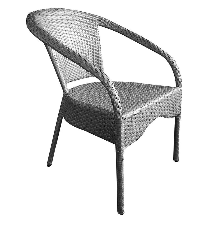 Mishka Outdoor Patio Seating Set 4 Chairs and 1 Table Set (Silver)