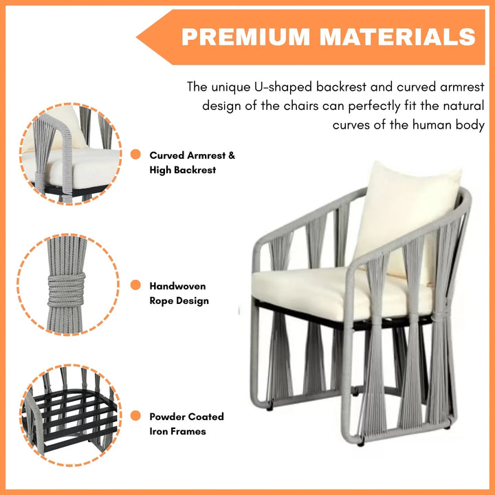 Everleigh Outdoor Rope 3-Piece Patio Set