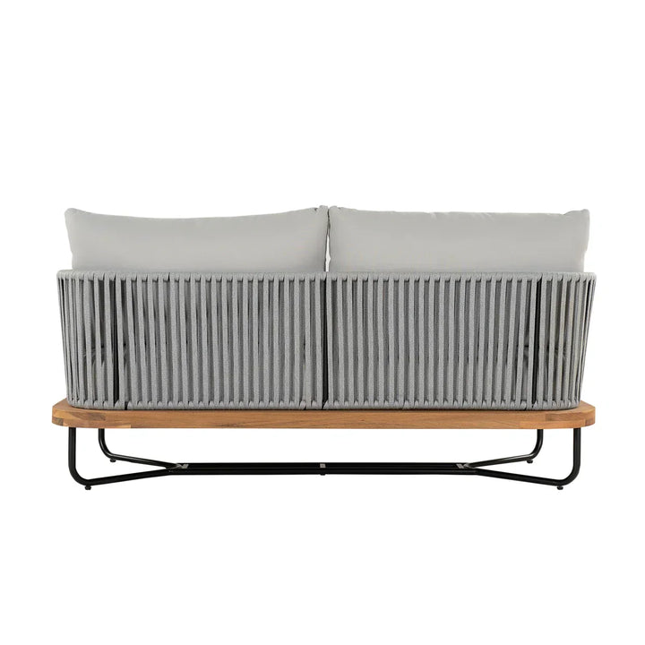 Arria Outdoor Garden Balcony Sofa Set 2 Seater,4 Single Seater With 1 Table Set, Braid & Rope (Grey + Grey)