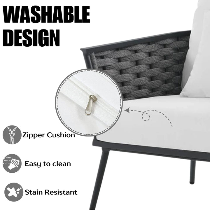 Tomoko 6-Piece Outdoor Rope Sofa Set (Grey & White)