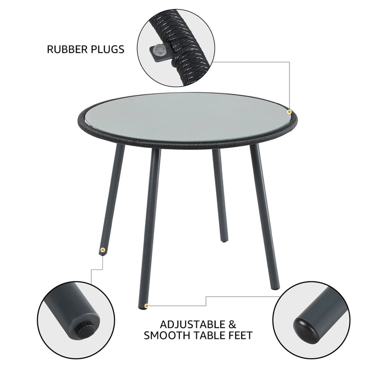 Votion Outdoor Patio Seating Set 4 Chairs and 1 Table Set (Black)