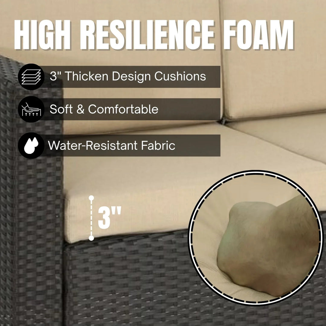 Ulfah Outdoor All-Weather Wicker 3-Seater Sofa