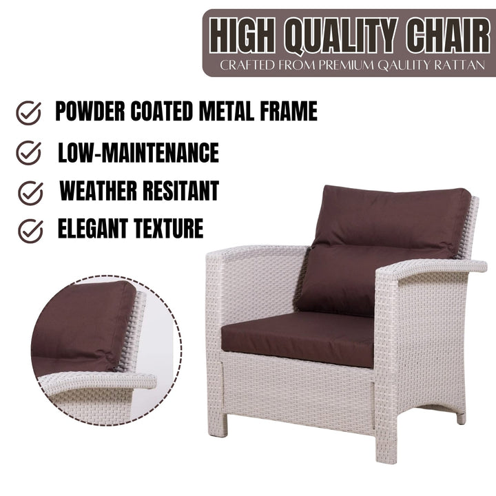 Ghada Outdoor All-Weather Wicker Single Seater Sofa