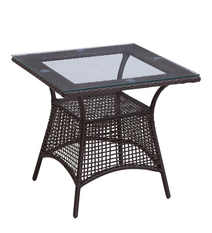 Dushtu Outdoor Patio Seating Set 4 Chairs and 1 Table Set (Dark Brown)