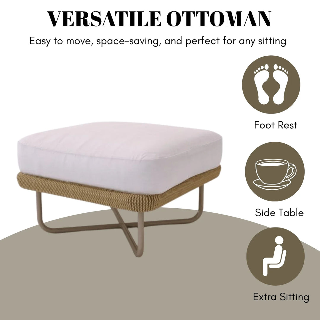 Salsabil Outdoor All-Weather Rope Ottoman