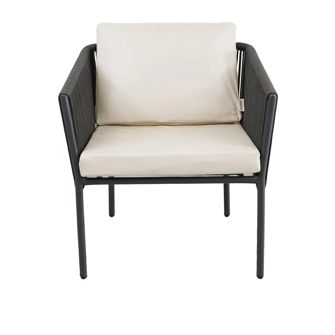 Nerida Outdoor Rope Patio Set with Glass Top Table