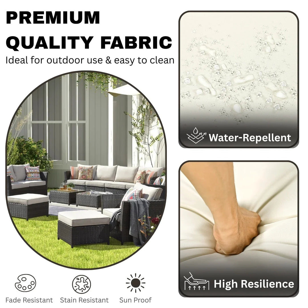 Outdoor Wicker 10 Seater Sectional Sofa Set