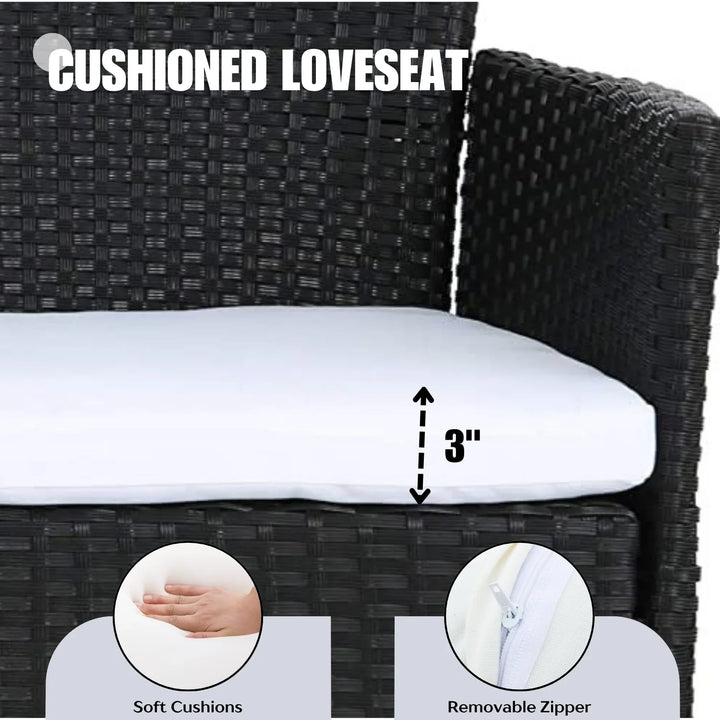 Nova 2-Piece Outdoor Rattan Wicker Loveseat Sofa