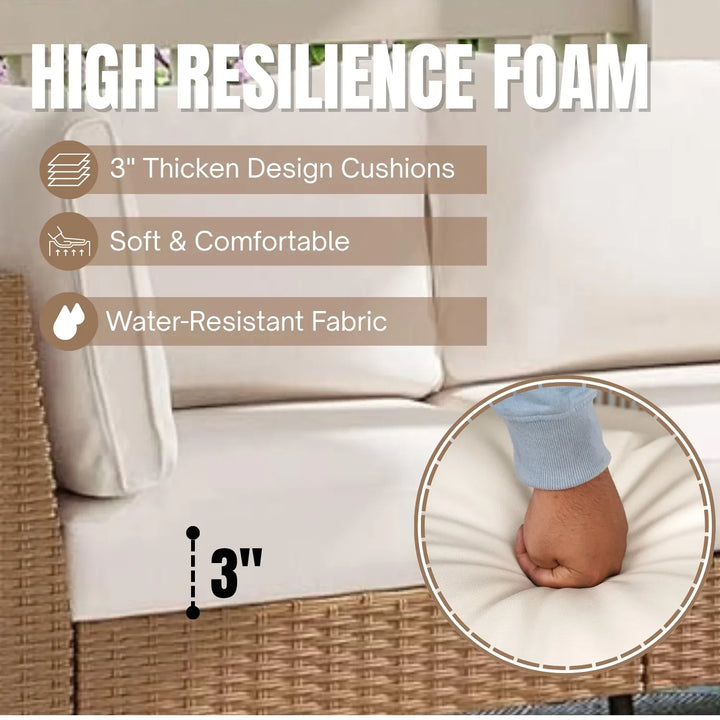 Ottilie Outdoor Rattan Wicker 8-Seater Sofa Set