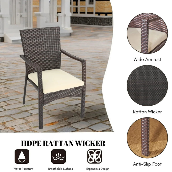 Janhavi 7-Piece Outdoor Rattan Wicker Dining Set