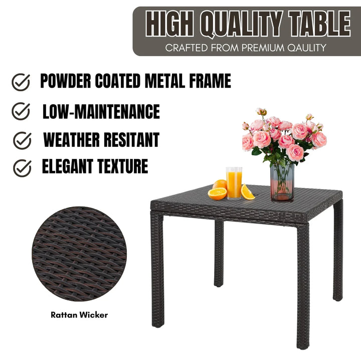 Outdoor Wicker Patio Wicker Coffee Table (Dark Brown)
