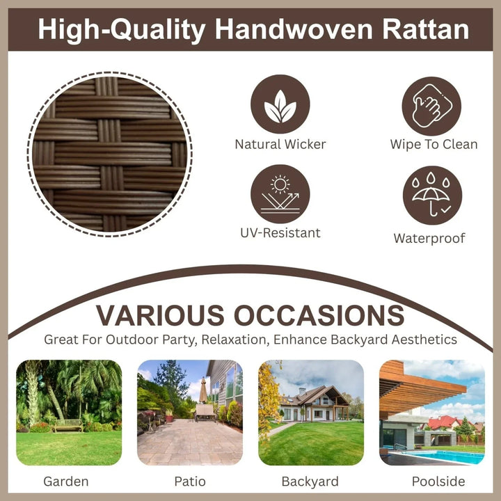 Samiksha Outdoor 7-Seater Wicker Sectional Sofa Set