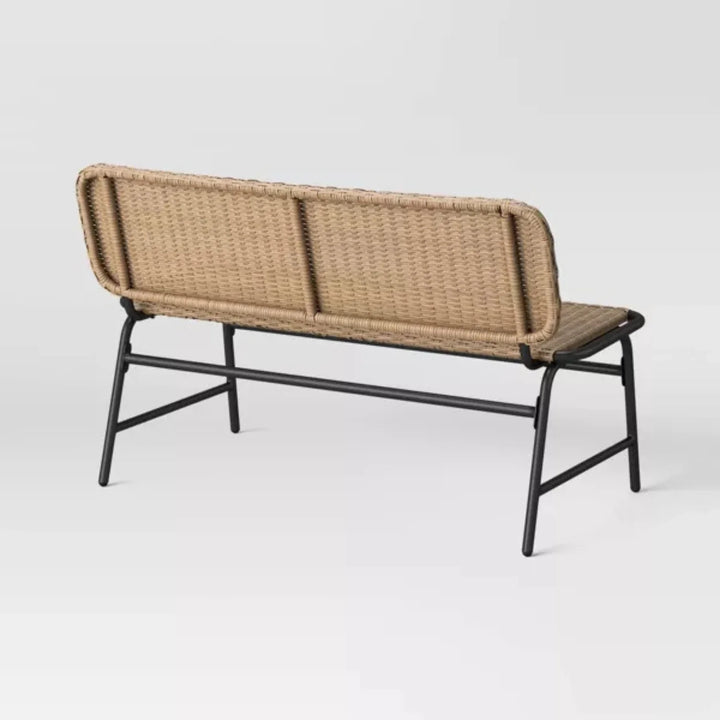 Parineeti 2-Seater Outdoor Garden Rattan Bench With Metal Frames